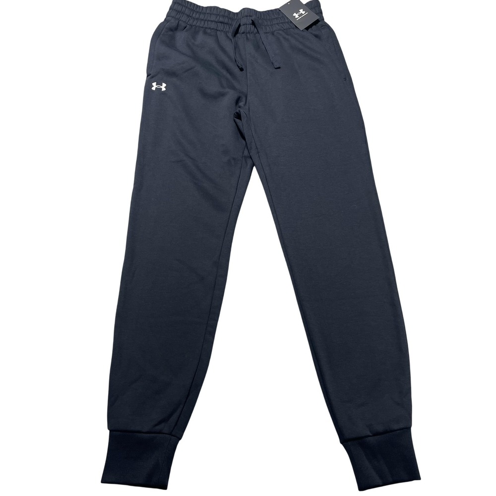 Under Armour Jogger Pants Womens S Tall Black Rival Fleece Sweatpants Athletic